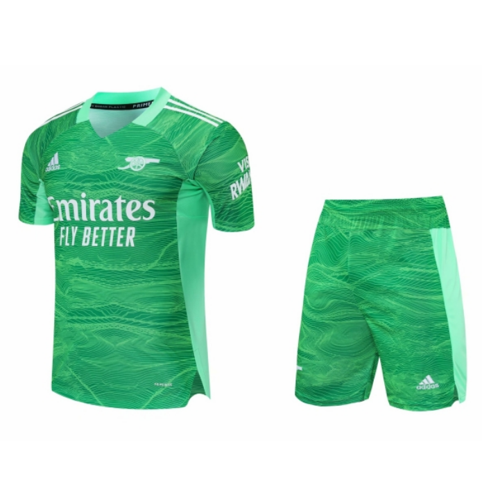 2021/22 Arsenal Green Goalkeeper Soccer Jersey Kit Shirt with Shorts